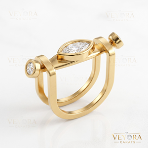 Boîtier de protection décoratif pour bague intelligente en argent sterling 925 massif, serti de moissanite taille marquise, bijou raffiné - Product Image 4