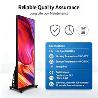 Vcore 180 °   Écran d'affichage LED pliable double face P1.53 960x640mm sur pied pour publicité en centre commercial