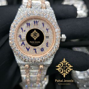 Montre de luxe pour femmes Pahal Jewels avec diamants, boîtier rond en acier inoxydable de 40 mm, cristal saphir, mouvement à quartz analogique - Product Image 5