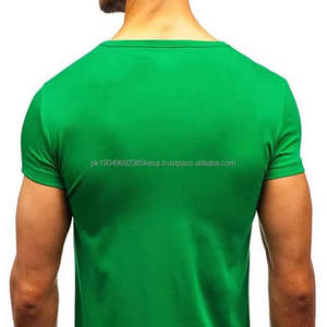 Camiseta Personalizada para Hombre, Color Verde, Cuello Redondo, Manga Corta, 100% Algodón, Poliéster-Algodón, Diseño Sólido - Product Image 6
