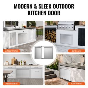 Porta di Accesso BBQ a Incasso in Acciaio Inox 30W X 21H Pollici per Cucina Esterna, Accessori per Mobili a Muro - Product Image 6