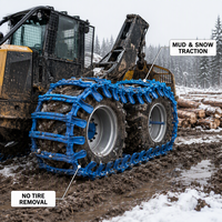 Cadenas para Neumáticos OTT para Skidder Forwarder 710/45-22.5, Cadenas de Acero para Uso Forestal, Sistema de Tracción Antideslizante
