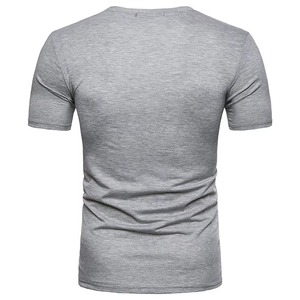 Camiseta de Cuello en V para Hombre de Alta Calidad, Color Sólido, Poliéster/Algodón, Ecológica, Transpirable, Personalizable, MOQ, Precio Económico - Product Image 4