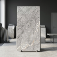 Dalles de sol et de mur en porcelaine polie brillante Vistaar Silika Grey 600x1200mm 20mm, style brique moderne, pour extérieur