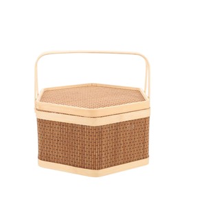 Premium Hexagon <b>Gift</b> Basket Bamboo <b>Gift</b> <b>Box</b> Woven Straw <b>Hamper</b> Luxury Handcrafted Holiday Present Packaging Case - Product Image 1