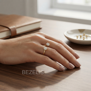 Anillo Delgado y Delicado con Diamante Cultivado en Laboratorio, Banda Fina con Piedra Pequeña, Apilable, Joyería para Uso Diario, Simple, Discreta y Elegante - Product Image 3
