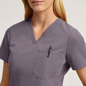Nouvelle conception de tenue d'infirmière unisexe, design personnalisé, vêtements de haute qualité, vêtements de mode, hauts de blouse à deux poches, tissu jersey, hôpital - Product Image 4