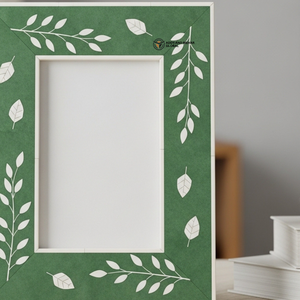 Cadre photo de luxe en os vert incrusté, fait main, décoratif - Product Image 2