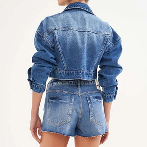 Shorts en jean mi-long noir personnalisables pour femme, nouveau style, respirants, séchage rapide, deux poches, avec logo personnalisé, pour usage décontracté, vente en gros - Product Image 4