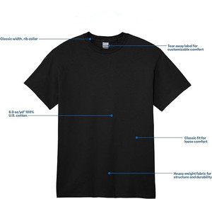 Camiseta de algodón negra para hombre, corte holgado, manga corta, cuello redondo, informal, con logo frontal, estilo urbano, tejido de punto tipo jersey - Product Image 4