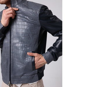 URBANGAZER Men's 100% Polyester Thick Leather <b>Jacket</b> Stand Collar Covered Button <b>Patchwork</b> Design Windproof Breathable High - Product Image 4