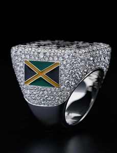 Anillo Pavé con Incrustaciones de Bandera y Cristales, Joyería de Destaque para Fiesta o Regalo - Product Image 3