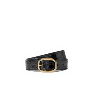 Ceinture pour homme en cuir de vache noir, boucle à ardillon, style vintage, imperméable et écologique, fabriquée en Inde, pour un usage décontracté/bureau - Product Image 4