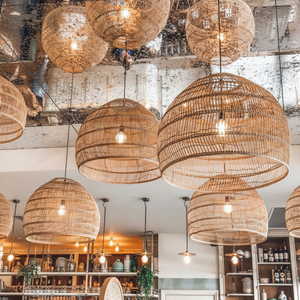 Abat-jour en rotin et bambou minimaliste moderne, fait main, fabricant vietnamien VIFARMEX - Product Image 1