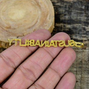 Custom Cubic zirconia <b>Name</b> Personalized Iced Out Pendant <b>Chain</b> Necklace 18k Gold Micron Over 925 Sterling Silver - Product Image 3