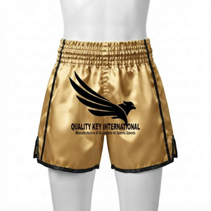 Pantalones Cortos de Boxeo de Tela Satinada Ligera y Duradera, Estilo Tradicional, para Entrenamiento Deportivo, Muay Thai - Product Image 1