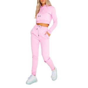 Conjunto Deportivo de 2 Piezas para Mujer, Bordado, con Botones, de Secado Rápido, Color Sólido, 100% Algodón, Felpa, para Gimnasio, Fitness, Yoga, Ejercicio - Product Image 2