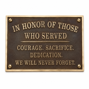 Brass <b>Memorial</b> <b>Plaque</b> Rectangular Casting Embossed Honor Sign Embossing Printing Wall Decor Modern Theme Home Business Use - Product Image 1