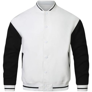 High Quality 100% Wool Body <b>Leather</b> Sleeves Men's Casual Streetwear Wholesale Varsity <b>Jacket</b> Letterman Design Fleece <b>Jacket</b> - Product Image 4