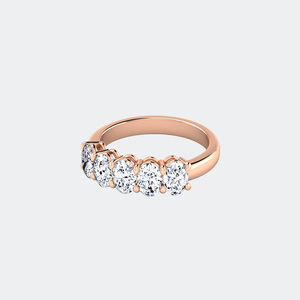 แหวนวงแหวนห้าเม็ดทรงวงรี 2.50 กะรัต ตัวเรือนแบบหนามเตย - Product Image 6