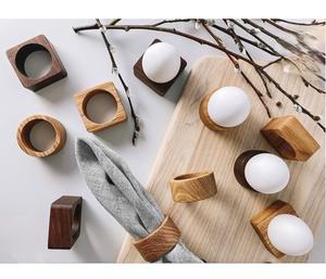 Anneau de serviette en bois pour décoration de Noël, décoration de table de mariage, décoration de la maison, anneau de serviette fait main, porte-œuf au meilleur prix - Product Image 1