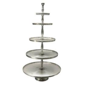 Support à gâteau décoratif en bois fait main avec finition antique et support métallique design - Product Image 5