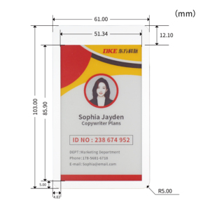 Tarjeta de Identificación Electrónica Personalizada con Pantalla de Tinta Electrónica, Porta Tarjetas con Logotipo y Cordón - Product Image 1