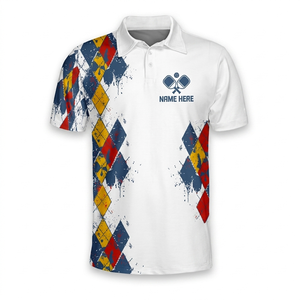 T-shirt de sport d'été unisexe à manches courtes pour pickleball, imprimé par sublimation personnalisée, séchage rapide, avec col - Product Image 2