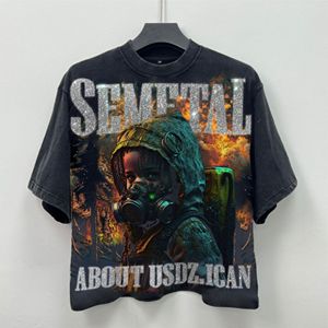 เสื้อยืดโอเวอร์ไซส์ผ้าฝ้ายพิมพ์ลายฮิปฮอปสตรีทแวร์ประดับเพชรสำหรับฤดูร้อน  แบบสั่งทำพิเศษ - Product Image 2