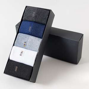 Wholesale Sweat-absorbing Breathable Bamboo Summer Gift Box Dress Men's Mesh <b>Socks</b> Set - Product Image 1
