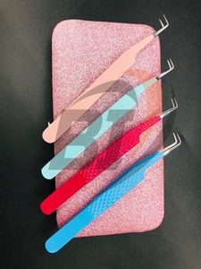 Pince à épiler professionnelle de haute qualité pour extensions de cils, en acier inoxydable, à pointe lisse, avec prise diamantée à 90 degrés, testée à la main, pour volume - Product Image 6