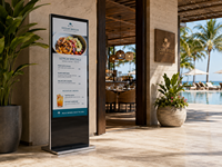 Kiosque de commande automatique pour les restaurants de restauration rapide, écran LCD numérique de 55 pouces sur pied pour les chaînes de magasins