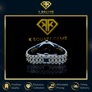 Proveedor Indio Vende Reloj de Lujo Analógico de Acero Inoxidable, Automático, de Cuarzo, Resistente al Agua VVS, con Cristal de Zafiro, Correa de 41MM y Diamantes - Product Image 4