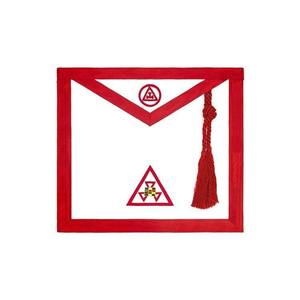 Tablier de Maçonnerie Brodé à la Main en Gros, Col en Cuir et Tissu pour Maître Maçon avec Écusson Brodé - Product Image 4