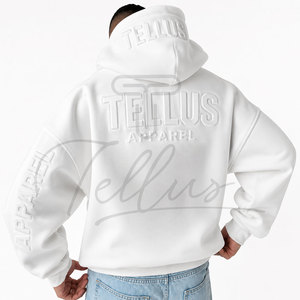 Sweat-shirts à capuche surdimensionnés pour hommes, en coton 100%, en molleton décontracté, à séchage rapide, respirants, à manches longues, avec cordon de serrage et poches, pour l'hiver - Product Image 6