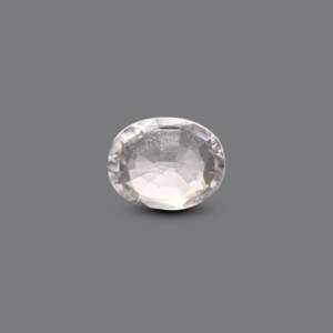 Oval Cabochon Synthetic White Zircon 8.15 Carat Loose Gemstone for Fine Jewelry - Product Image 2