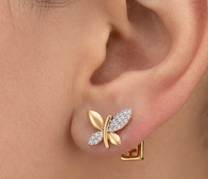 Floral asset <b>Gold</b> and Diamond bridal wedding luxury Fine Jewellery Gift diamond earing <b>Earrings</b> <b>Dangle</b> - Product Image 1