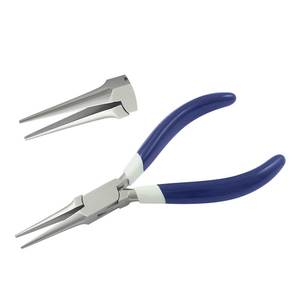 145mm Stainless Steel DIY Grade <b>Long</b> <b>Nose</b> Plier PVC Handles Smooth Jaws Double Leaf Spring for Crimping Fishing Circlip OEM - Product Image 1
