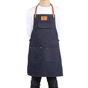 Tablier de travail unisexe en coton avec poches, respirant, blanc, détectable par les détecteurs de métaux, pour chef, boucher, travailleur du métal, alimentation - Product Image 4