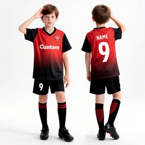 OEM Football Jersey Kids Custom <b>Soccer</b> Uniform Outfit School Printing Breathable Quick Dry Waterproof Wear - Product Image 1