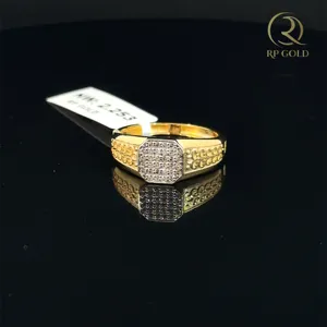 Elegant Men's 14K <b>Gold</b> Plated Luxury <b>Ring</b> with Diamond Design for Wedding & Party Occasions - Product Image 2