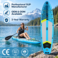 Planche de SUP gonflable OEM fabriquée en Chine 11'6"x35"x6'' avec coutures thermosoudées et siège intégré