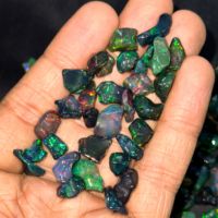 Opale noire éthiopienne brute AAAAA, 9-14MM, opale de feu Welo brute, opale de feu noire éclatante en vrac pour la fabrication de bijoux, vente en gros