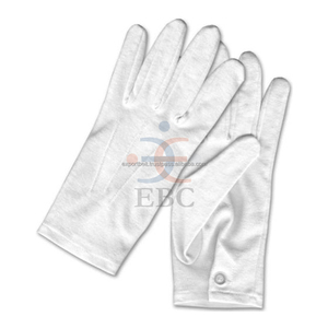 Guantes de algodón blancos antideslizantes OEM para ceremonias, conductores, camareros, inspección de verano, para montar a caballo, hechos a mano con botón a presión - Product Image 6