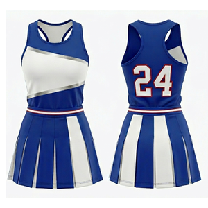 Uniforme de cheerleader personnalisé pour femmes et filles, ensemble deux pièces (haut et jupe) avec logo imprimé numériquement, uniformes de cheerleading pour filles adultes - Product Image 5