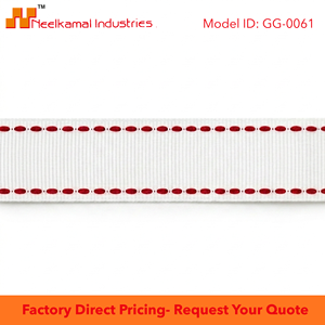 Ruban Gros-Grain Tissé en Polyester Blanc et Rouge de 25 mm pour Emballage Cadeau, Nœuds pour Cheveux, Couture et Vêtements - Vente en Gros - Product Image 6