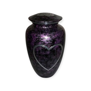 Elegant Rich Purple Cremation <b>Urn</b> with Ornate Silver Band for Graceful and Dignified Memorial - Product Image 6