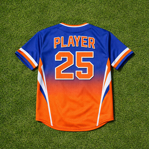 Maillot de baseball à col en V, nouveau maillot de joueur en mesh avec impression par sublimation, vêtements de baseball personnalisables - Product Image 2