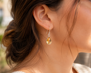 Citrine Pear Cut Drop <b>Earrings</b> 925 Sterling Silver Rose Gold Yellow Gold Plated Artisan Boho Statement Jewelry for Women Fashion - Product Image 2
