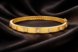 Square Cuff 925 Sterling <b>Silver</b> Gemstone 18k Gold Plated Elegant <b>Bangle</b> <b>Bracelet</b> For Women Gift - Product Image 4